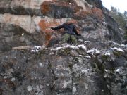 on the rock