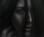 Black and white portrait., 